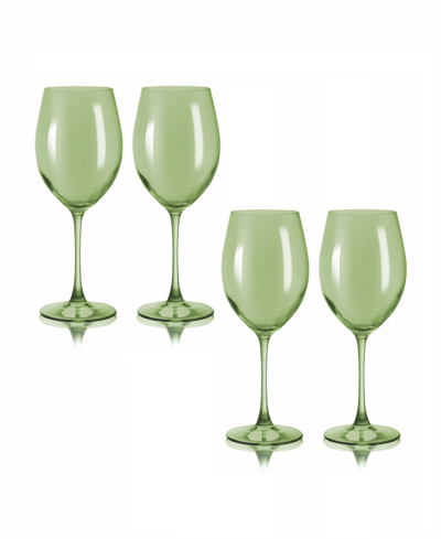 Qualia Glass Carnival All Purpose 20 oz Wine Glasses, Set Of 4 In Sage