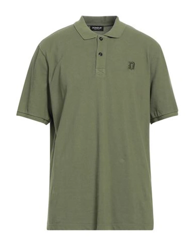 Dondup Man Polo Shirt Military Green Size Xxl Cotton