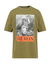 Heron Preston Man T-shirt Military Green Size M Organic Cotton, Polyester