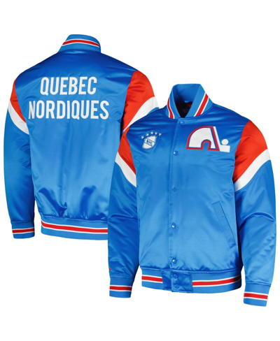 Mitchell & Ness Men's  Blue Quebec Nordiques Midweight Satin Full-snap Jacket