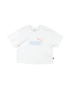 Puma Babies'  Girls Logo Cropped Tee Toddler Girl T-shirt White Size 6 Cotton, Polyester