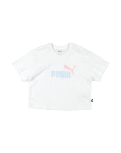 Puma Babies'  Girls Logo Cropped Tee Toddler Girl T-shirt White Size 6 Cotton, Polyester