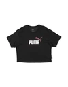 Puma Babies'  Girls Logo Cropped Tee Toddler Girl T-shirt Black Size 6 Cotton, Polyester