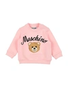 Moschino Baby Newborn Sweatshirt Light Pink Size 3 Cotton, Elastane, Polyester