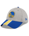 New Era Men's  Gray, Royal Golden State Warriors Striped 39thirty Flex Hat In Gray,royal