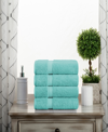 Superior Highly Absorbent 4 Piece Egyptian Cotton Ultra Plush Solid Hand Towel Set In Turquoise