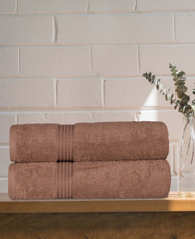 Superior Solid Quick Drying Absorbent 2 Piece Egyptian Cotton Bath Sheet Towel Set In Mocha