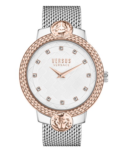 Versus Women's Mouffetard Two Hand Silver-tone Stainless Steel Watch 38mm