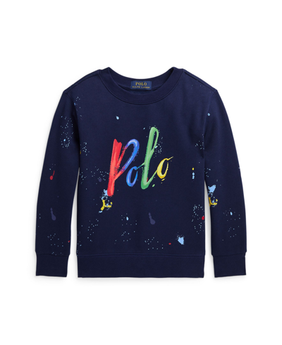Polo Ralph Lauren Kids' Toddler And Little Boys Logo Fleece Sweatshirt In Newport Navy