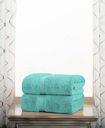 Superior Highly Absorbent Egyptian Cotton 2-piece Ultra Plush Solid Bath Towel Set In Turquoise