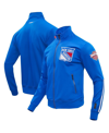Pro Standard Blue New York Rangers Classic Chenille Full-zip Track Jacket In Blue