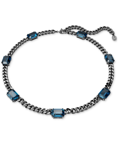 Swarovski Millenia Black-tone Crystal Necklace, 19-3/4" In Blue