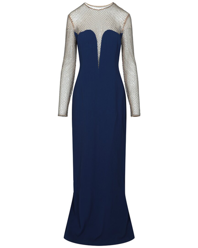 Stella Mccartney Myah Embellished Long Sleeve Gown In Blue