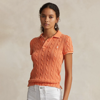 Ralph Lauren Cable-knit Polo Shirt In Solar Sky