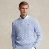 Polo Ralph Lauren Cable-knit Cotton Sweater In Fawn Grey Heather