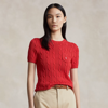 Polo Ralph Lauren Cable-knit Cotton Short-sleeve Sweater In Post Red