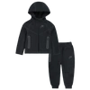 Nike Boys  Tech Fleece Hooded Full-zip Set In Black/black