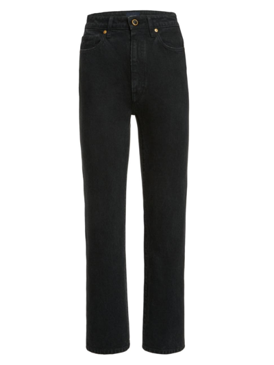 Khaite Abigail High-rise Straight-leg Ankle Jeans In Black