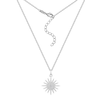 Diamonbliss Pave Starburst Pendant Necklace In Grey