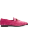 GUCCI Jordaan horsebit-detailed leather-trimmed velvet loafers