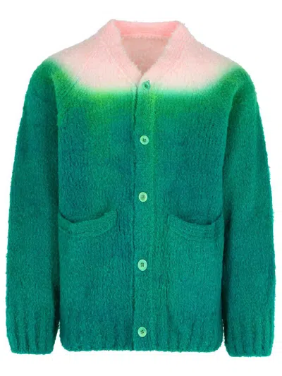 791 Sacai 'gradation' Pink Alpaca Blend Cardigan