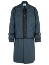 791 Sacai 'quilted' Navy Polyester Parka In Navy