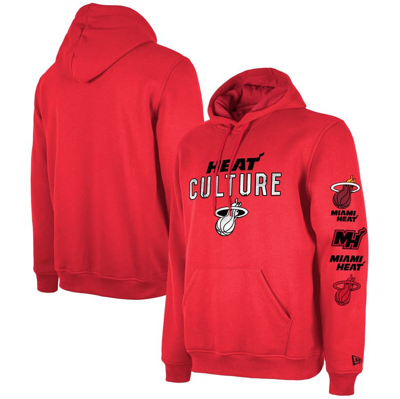 New Era Red Miami Heat 2023/24 City Edition Pullover Hoodie