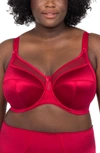 Goddess Keira Satin Side Support Bra In Crimson