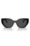 Prada 53mm Butterfly Sunglasses In Black