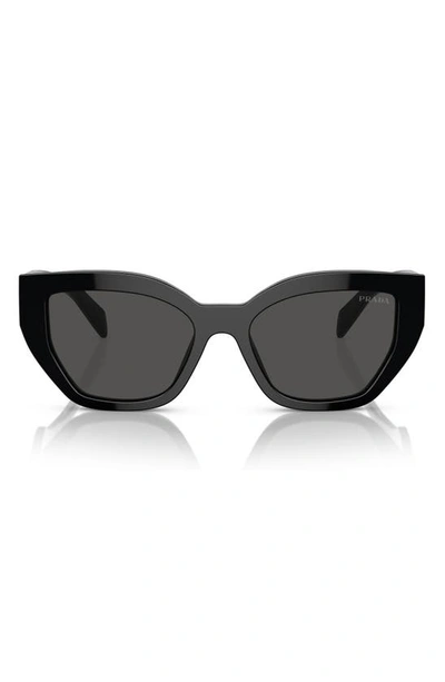 Prada 53mm Butterfly Sunglasses In Black