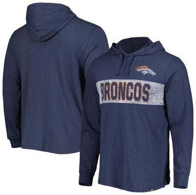 47 ' Navy Denver Broncos Field Franklin Hooded Long Sleeve T-shirt