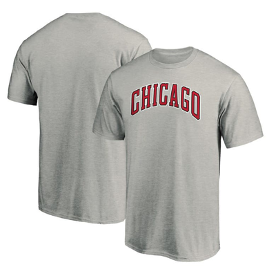 Fanatics Branded Heathered Gray Chicago Bulls Alternate Logo T-shirt