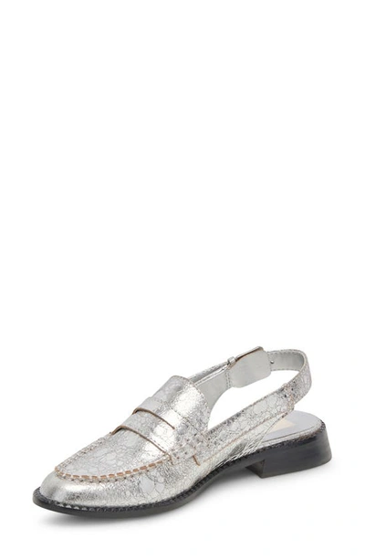 Dolce Vita Hardi Slingback Penny Loafer In Silver Crackled