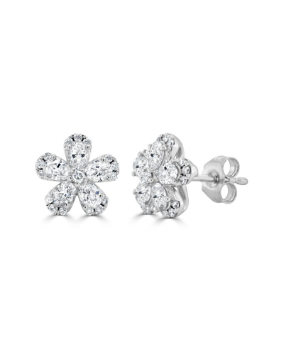Sabrina Designs 14k 1.20 Ct. Tw. Diamond Flower Earrings In Metallic