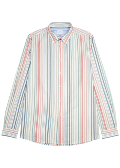 Ps By Paul Smith Striped Organic Cotton Shirt In Multicoloured