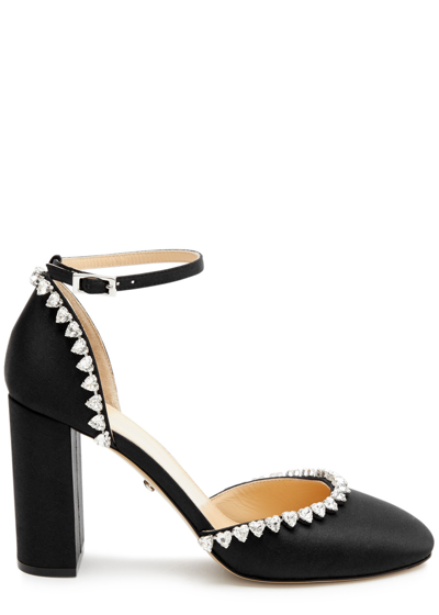 Mach&mach 95mm Audrey Satin Heels In Black