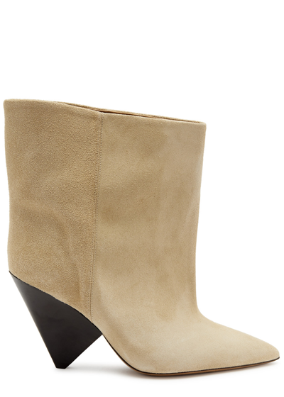 Isabel Marant Miyako 100 Suede Ankle Boots In Tan