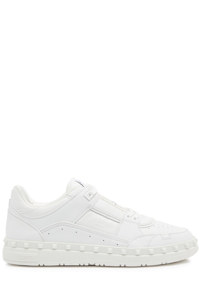 Valentino Garavani Freedots Panelled Leather Sneakers In White