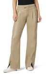 HUDSON ROSIE PLEATED HIGH WAIST WIDE LEG FAUX LEATHER PANTS