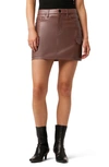 Hudson Viper Cargo Faux Leather Mini Skirt In Cinnamon