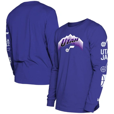 New Era Men's  Purple Utah Jazz 2023/24 City Edition Long Sleeve T-shirt