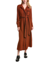 Alexia Admor Halima Long Sleeve Maxi Shirtdress In Brown