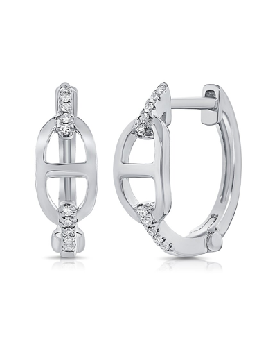 Sabrina Designs 14k 0.05 Ct. Tw. Diamond Huggie Earrings In Metallic