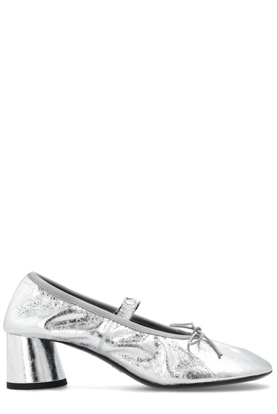 Proenza Schouler Glove Metallic Mary Jane Ballerina Pumps In Silver