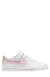 Nike Court Legacy Little Kids' Shoes In White,sesame,honeydew,pink Foam