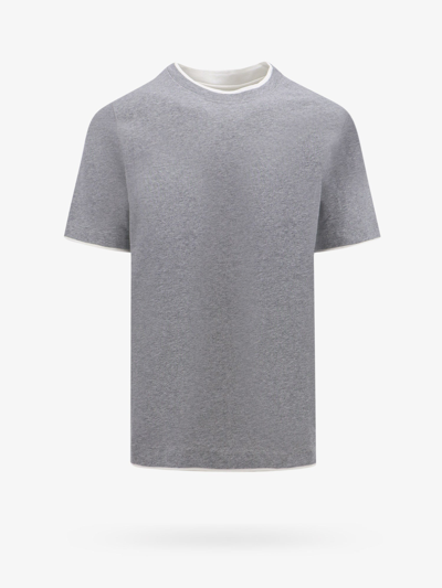 Brunello Cucinelli Man T-shirt Man Grey T-shirts In Gray