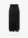 Dolce & Gabbana Devoré Silk Skirt With All-over Dg Logo In Black