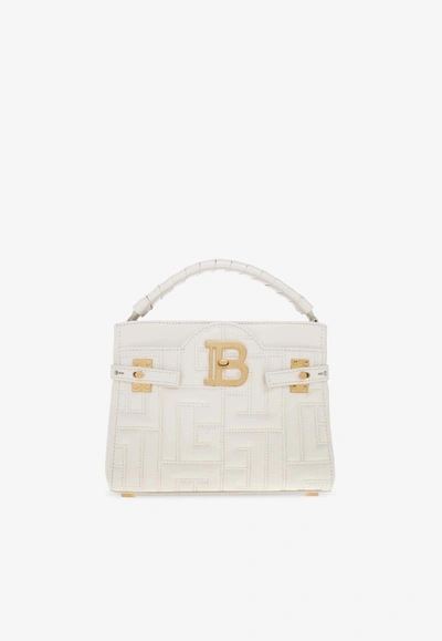 Balmain B-buzz 22 Quilted Leather Tote Bag In White