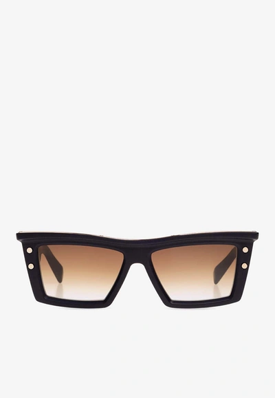 Balmain B-vii Square Sunglasses In Brown