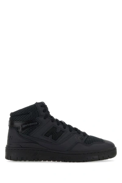 JUNYA WATANABE JUNYA WATANABE MAN BLACK LEATHER AND MESH JUNYA WATANABE X NEW BALANCE BB650 SNEAKERS